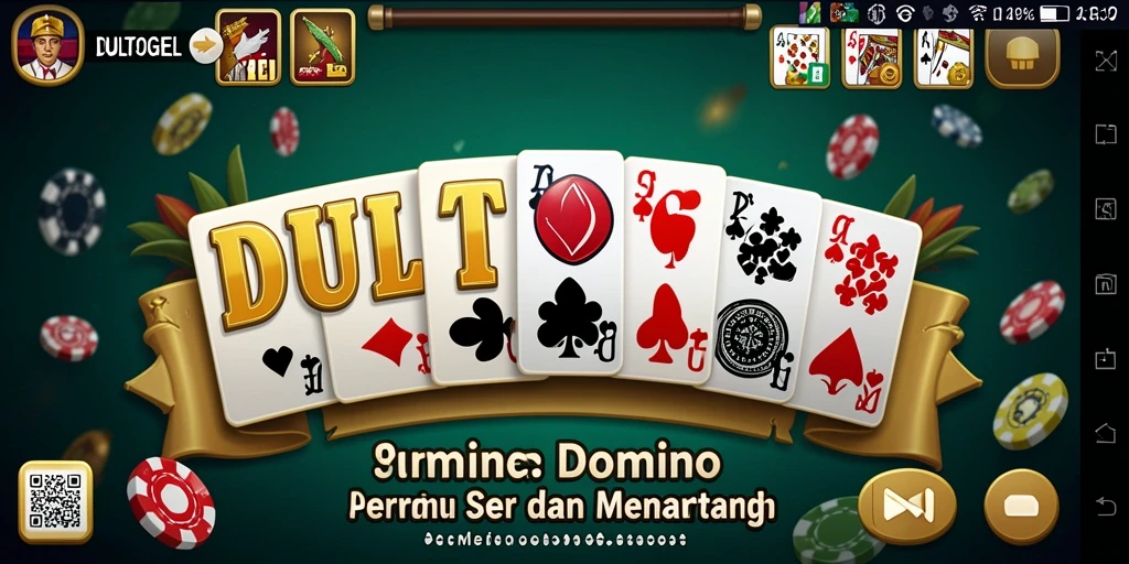 Tampilan gameplay DULTOGEL dengan kartu domino yang menarik.