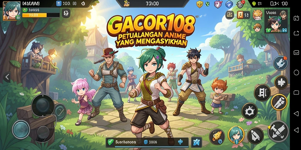 Screenshot GACOR108 menampilkan karakter anime dalam aksi pertarungan yang seru.