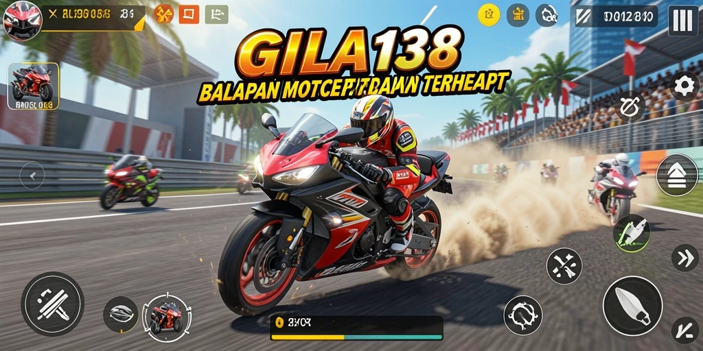 Screenshot GILA138 menampilkan balapan motor yang seru dan menegangkan.