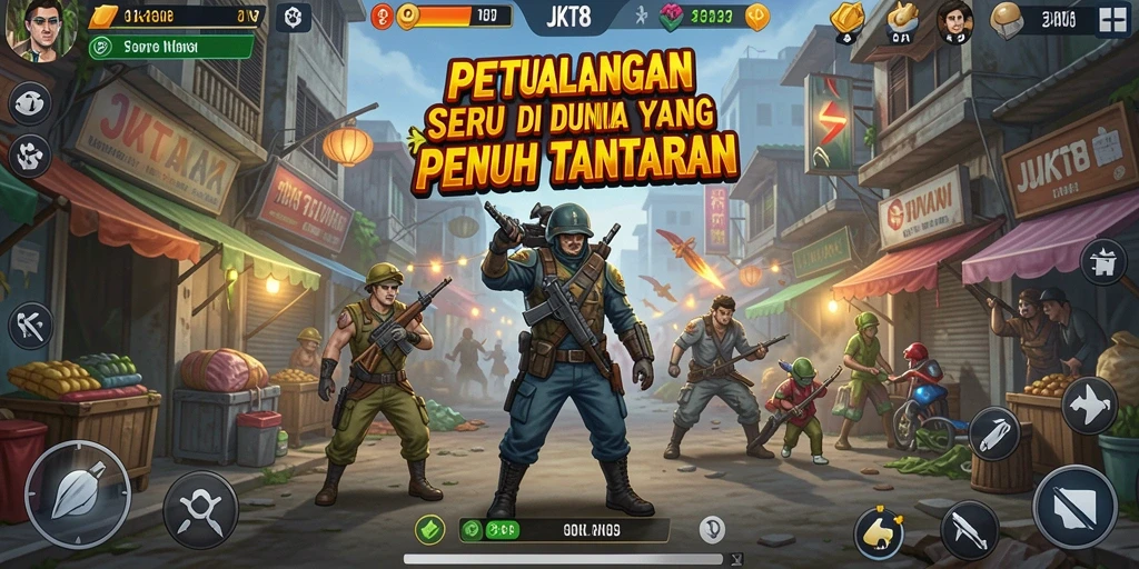 Tampilan gameplay <strong>JKT8</strong> yang menakjubkan dan penuh aksi petualangan.