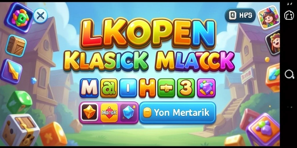 Screenshot menunjukkan gameplay seru LKOPEN dengan kombinasi Match-3.