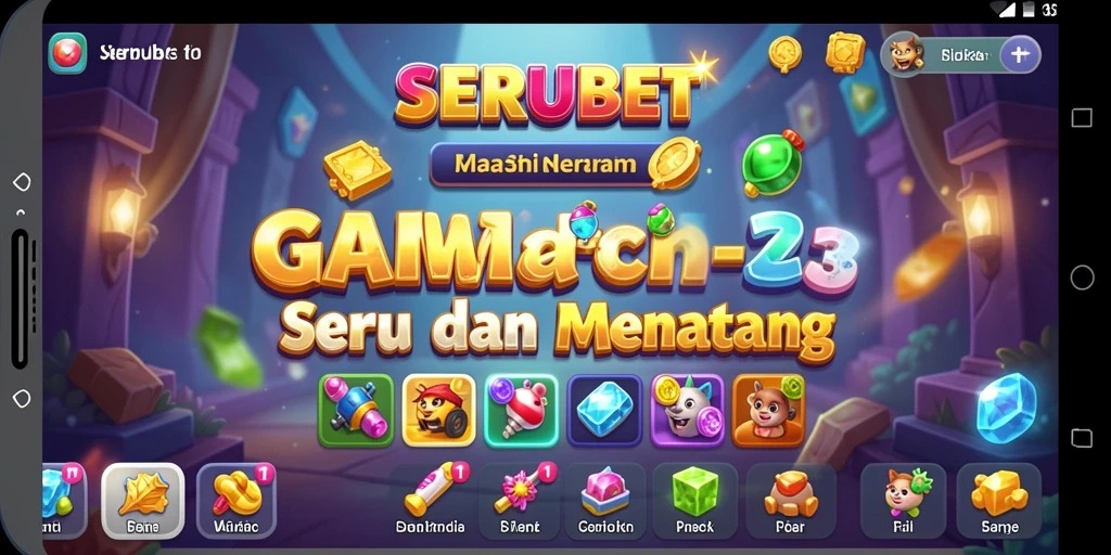 Tampilan gameplay SERUBET yang seru dan penuh warna.