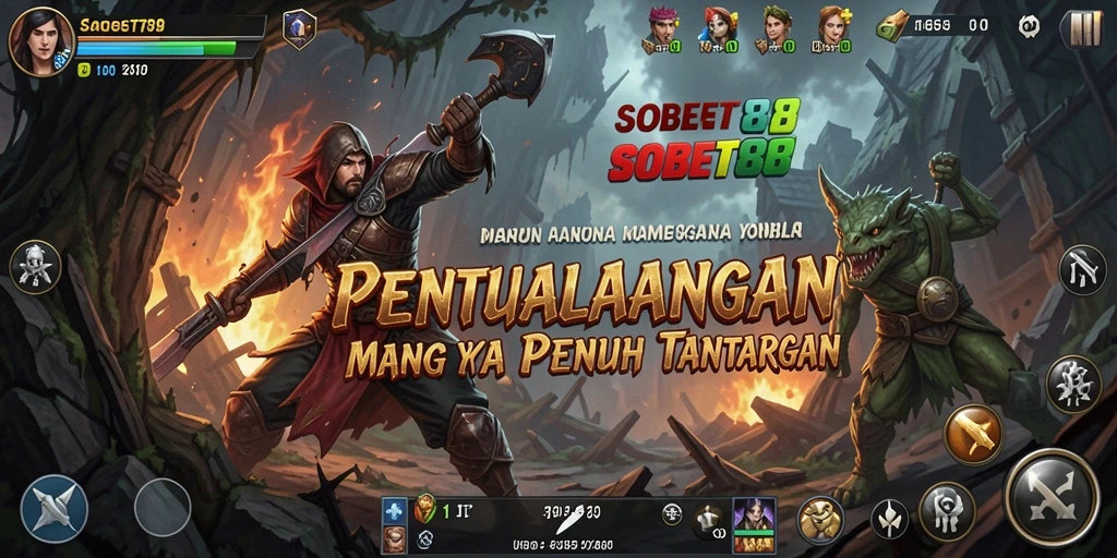 Screenshot utama SOBET88 menampilkan aksi petualangan yang mendebarkan.