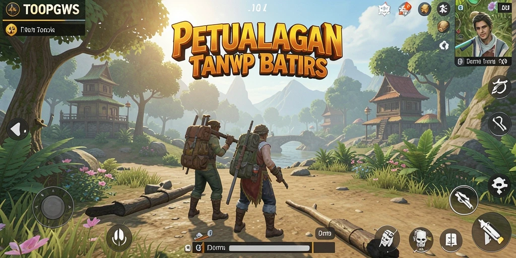 Screenshot TOOPGWS menampilkan pemain yang menjelajahi dunia terbuka yang menakjubkan.