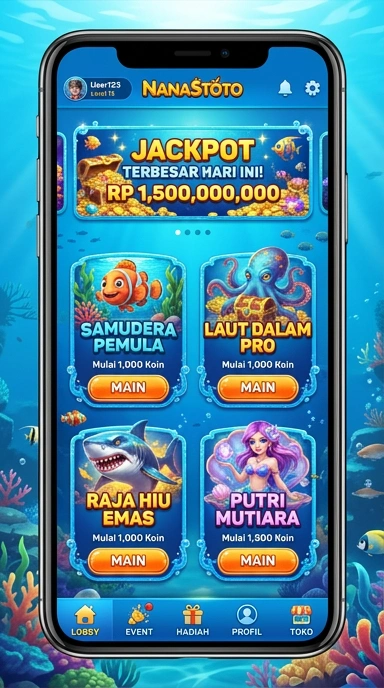 Tampilan utama aplikasi nanastoto yang ramah pengguna.